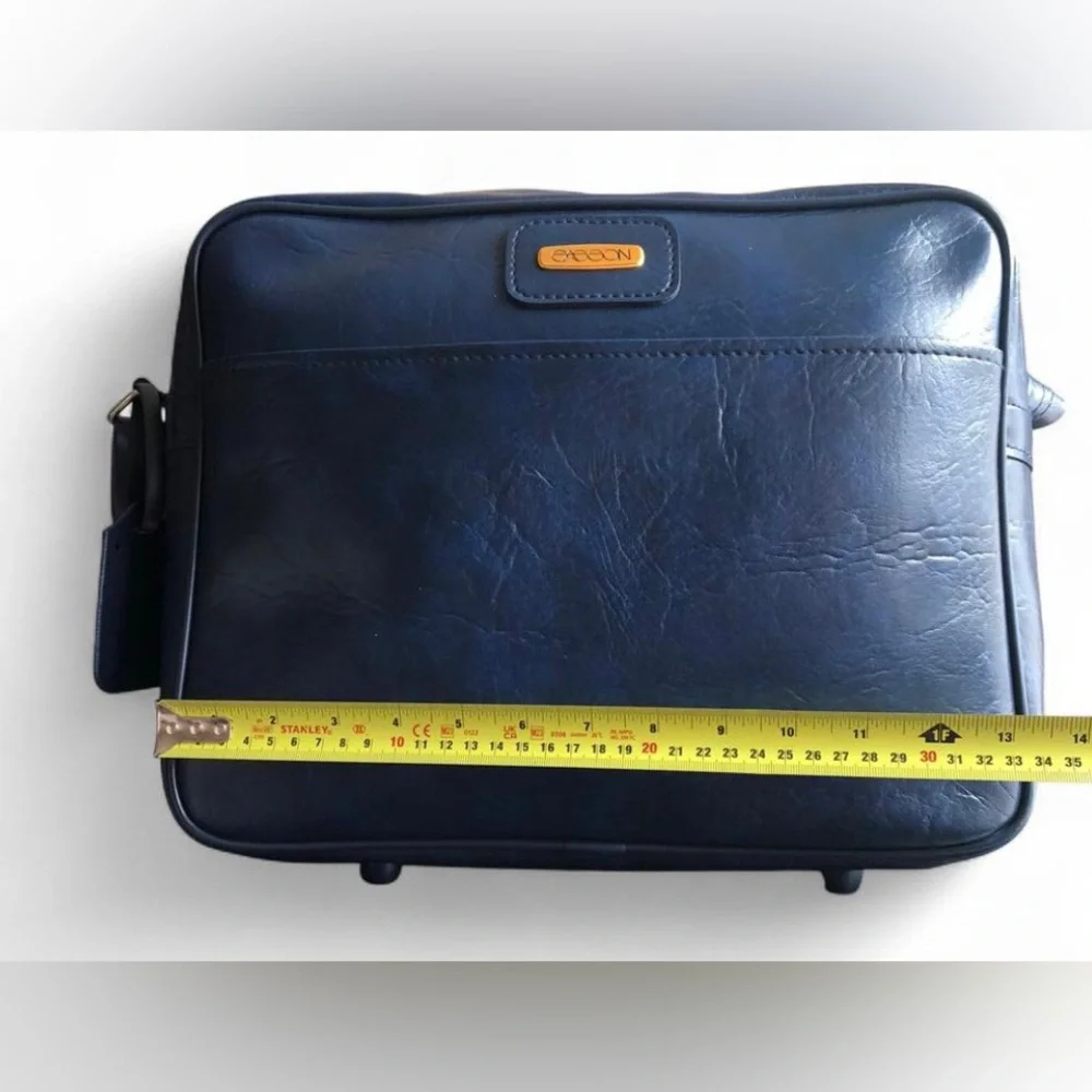 Vintage Sasson Travel Luggage Bag 1980's Premium Travel Purse Bag Brand Blue.